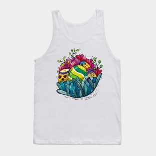 Happy Easter. Colorfull Easter Egg Tank Top